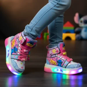 Tenis con Luces LED para Niñas en Bota ✨ Stitch